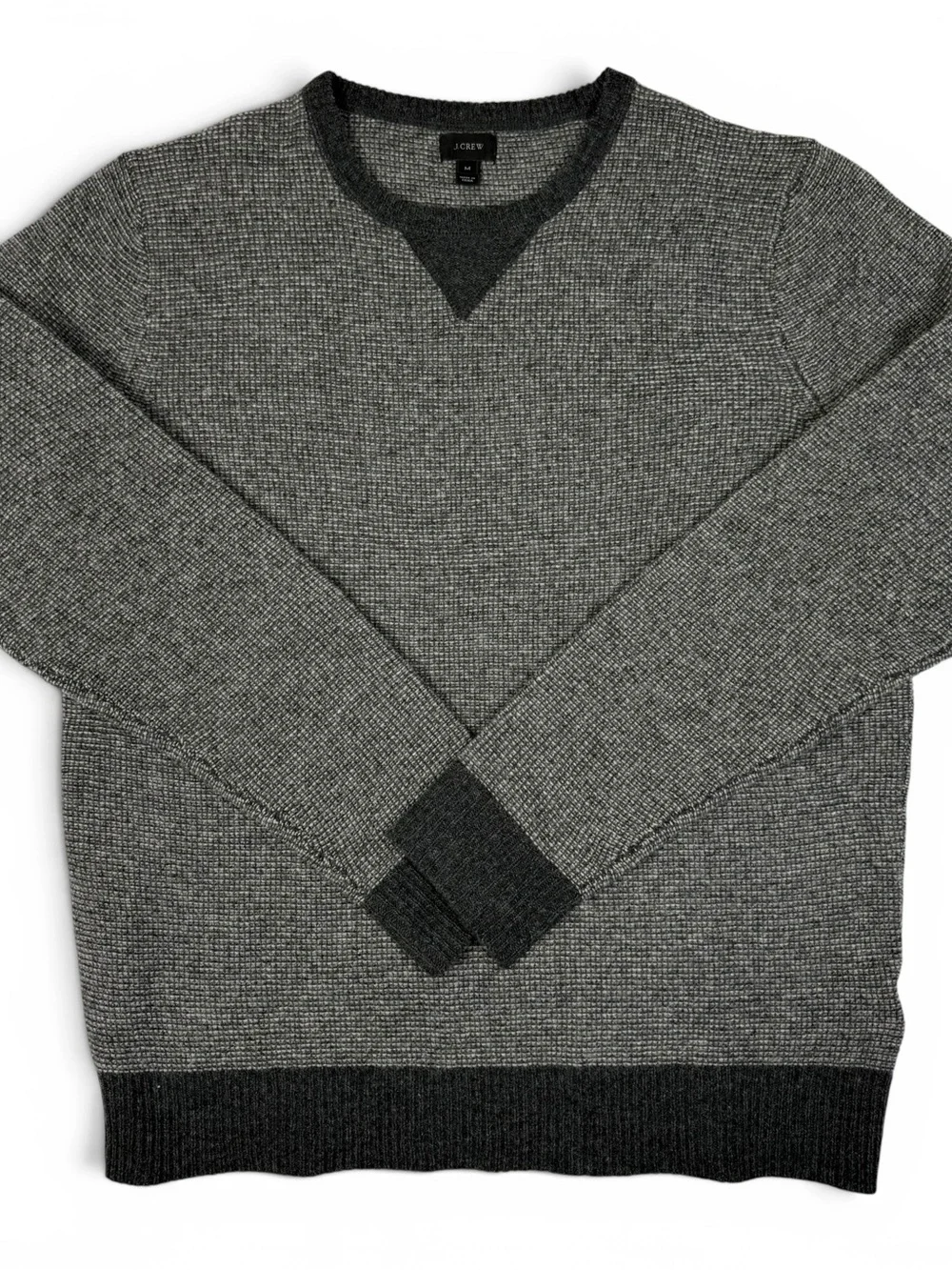 J.Crew Men's Lamb’s Wool Waffle Knit Crewneck Sweater Medium